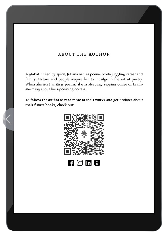 Styled author bio page — book formatting back matter example